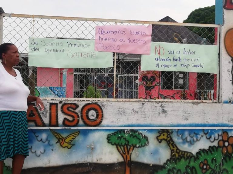 Madres comunitarias del CDI del barrio el Paraíso Riosucio, se mantienen en parálisis.