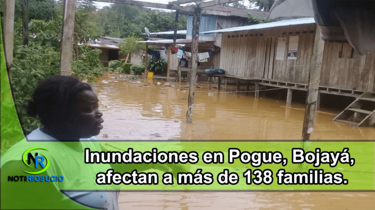 Inundaciones en Pogue, Bojayá, afectan a más de 138 familias. Inundaciones en Pogue, Bojayá, afectan a más de 138 familias.