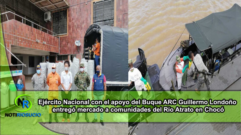 Ejército Nacional con el apoyo del Buque ARC Guillermo Londoño entregó mercado a comunidades del Río Atrato en Chocó.