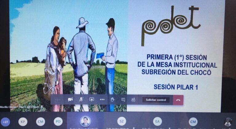 Unidad de Restitución de Tierras y entidades del Estado adelantan Plan de Acción para cumplimiento de compromisos PDET en Chocó.