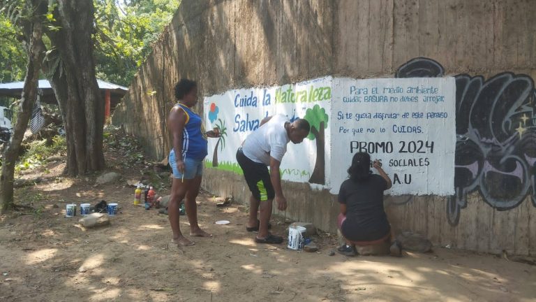 Realizan jornada de mantenimiento y limpieza en el balneario El Puente del Tigre en Unguía.